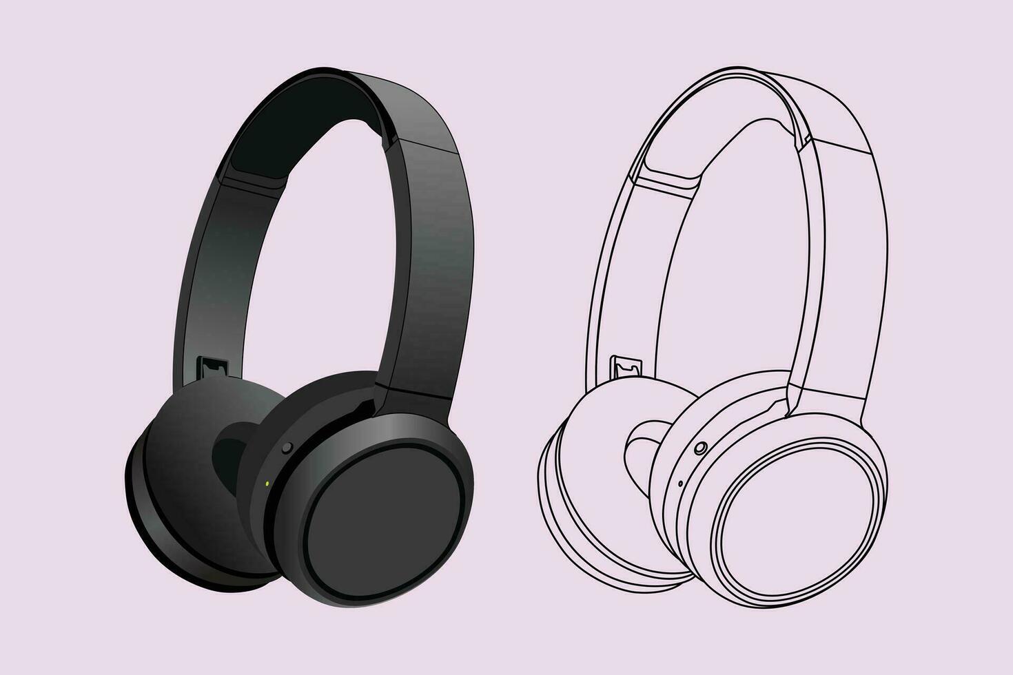 hörlurar och teknologi för lyssnande till musik hörlurar ikon, hörlurar design vektor illustration.