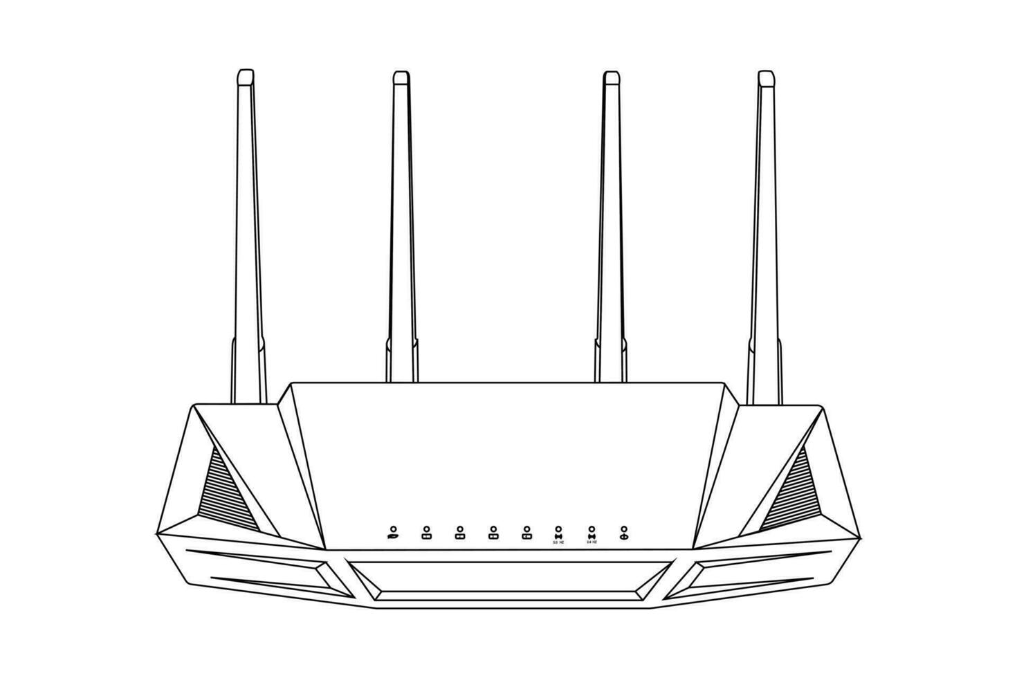 realistisk wiFi router för fyra isolerat på vit internet överföring vektor illustration.