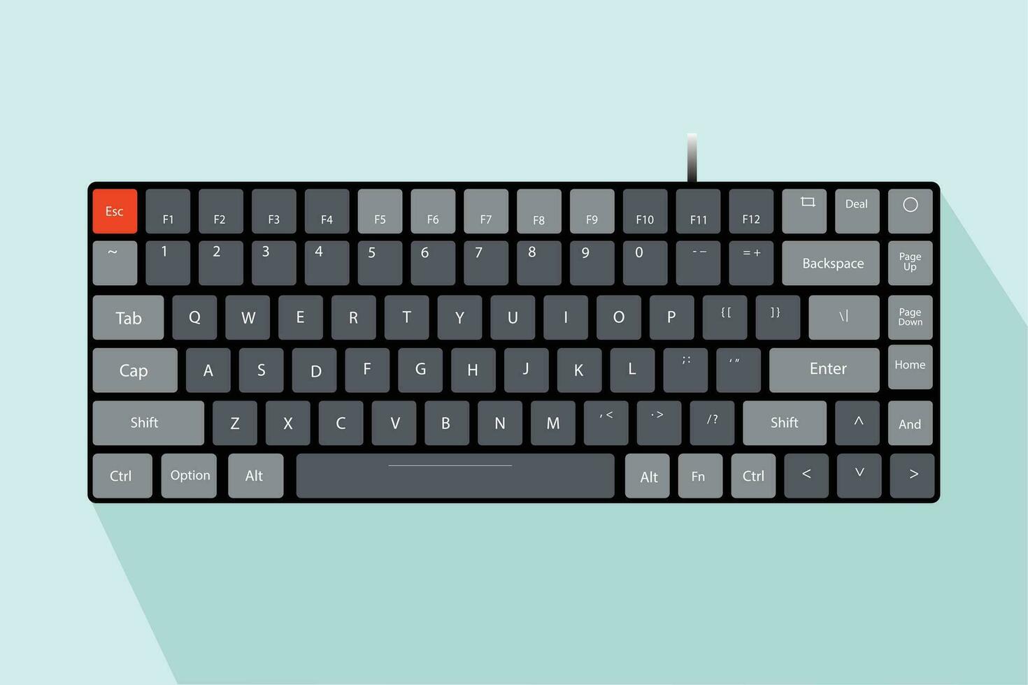 mechanisch Computer Tastatur Symbol modisch Technologie, ergonomisch, Vektor Illustration Hintergrund