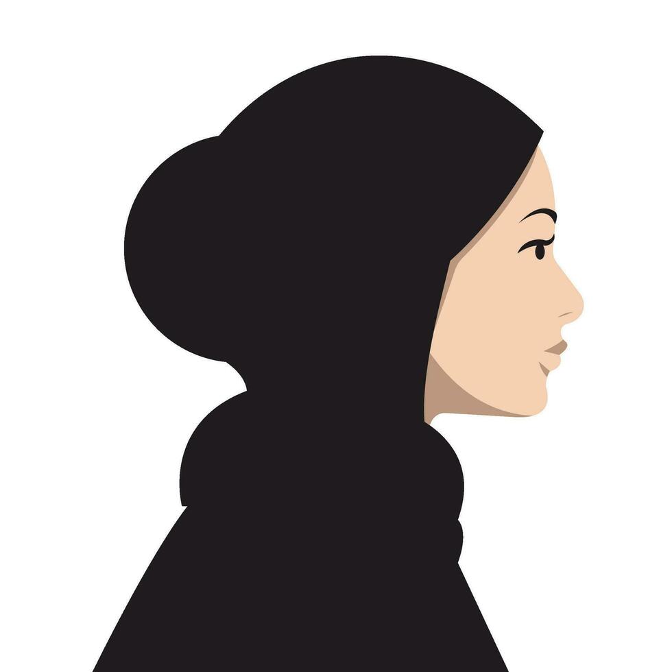 arab kvinna profil porträtt i huvud och axlar se vektor