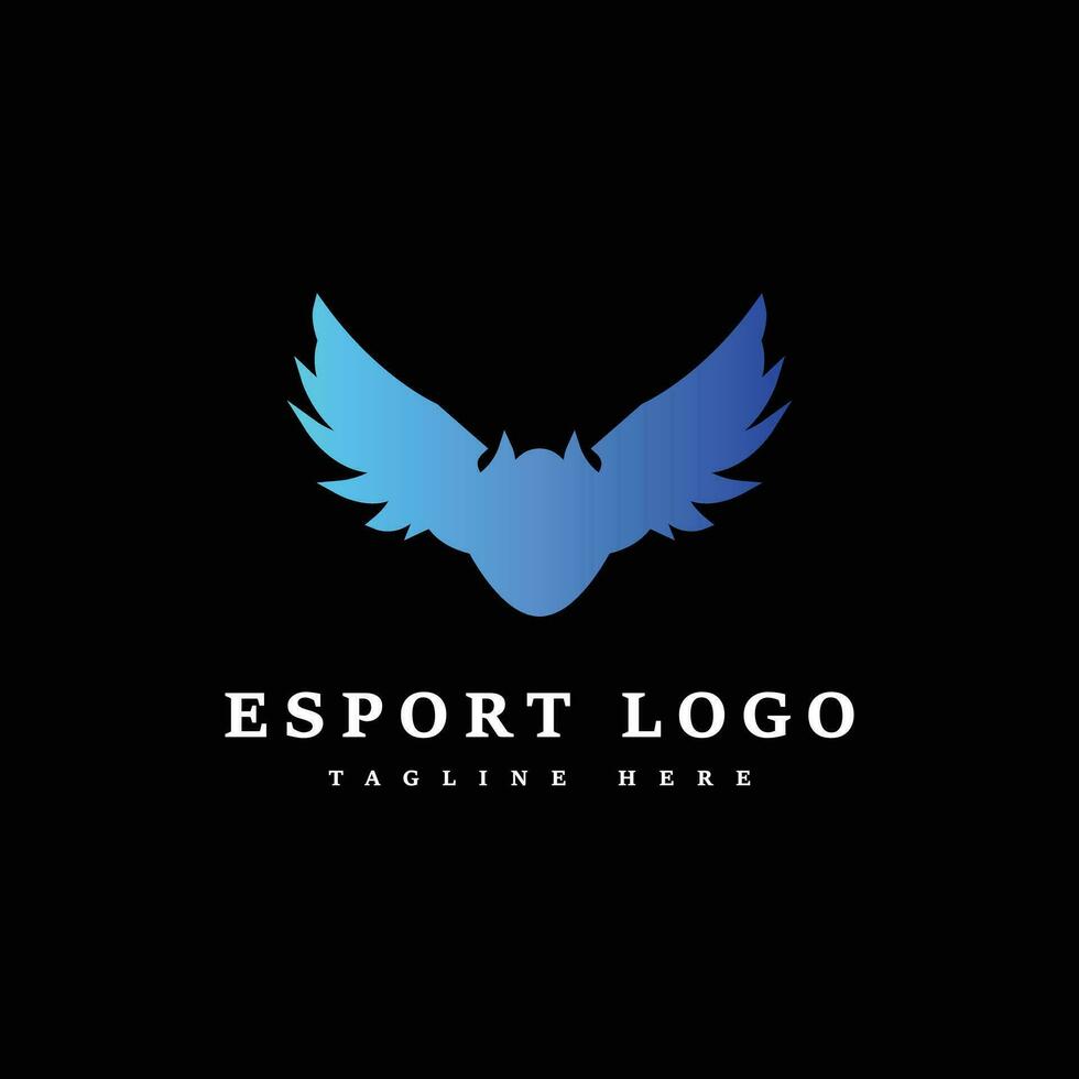 blå lutning vingar vektor logotyp design