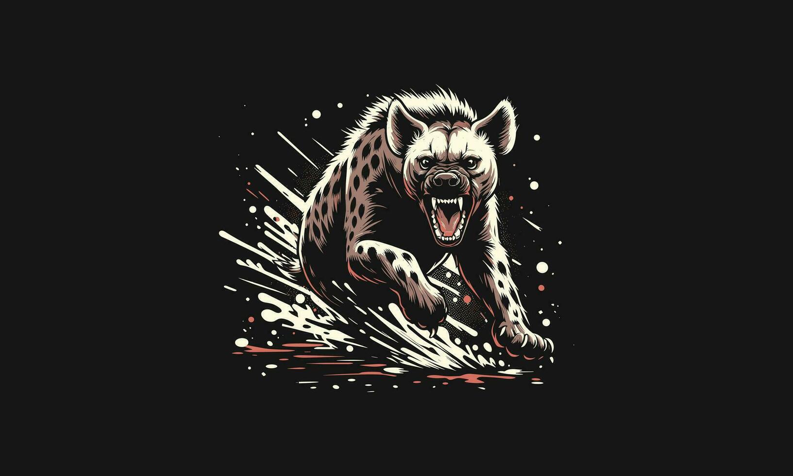 hyena arg stänk vektor illustration konstverk design