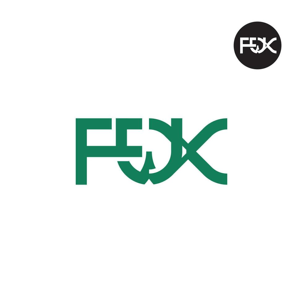 Brief fwx Monogramm Logo Design vektor