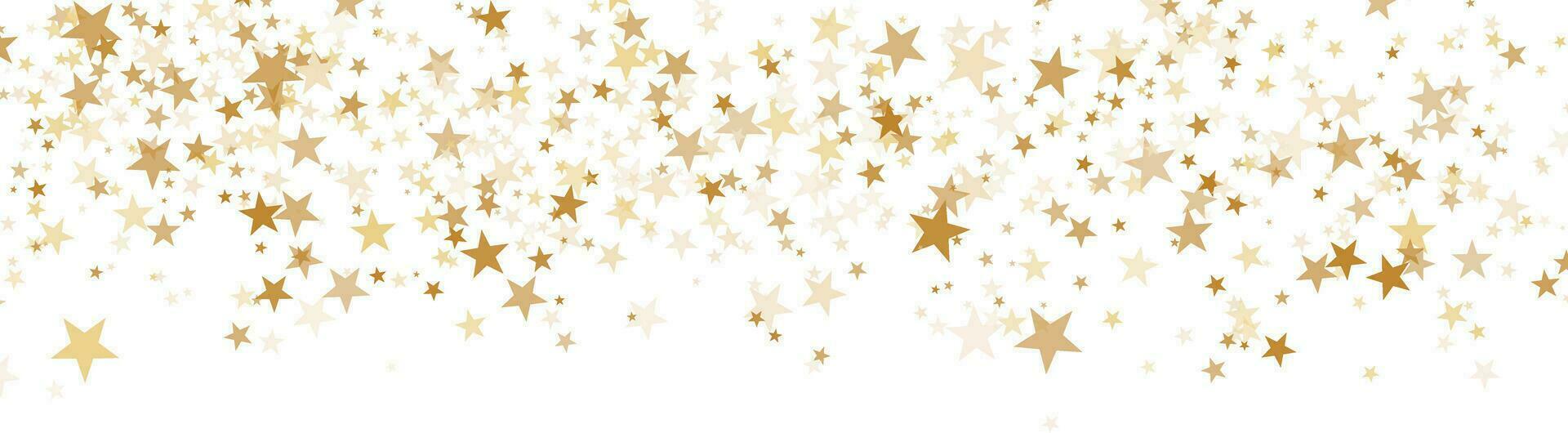 Gold Star Konfetti, isolieren Vektor Banner, verstreut Formen Design Element festlich Hintergrund