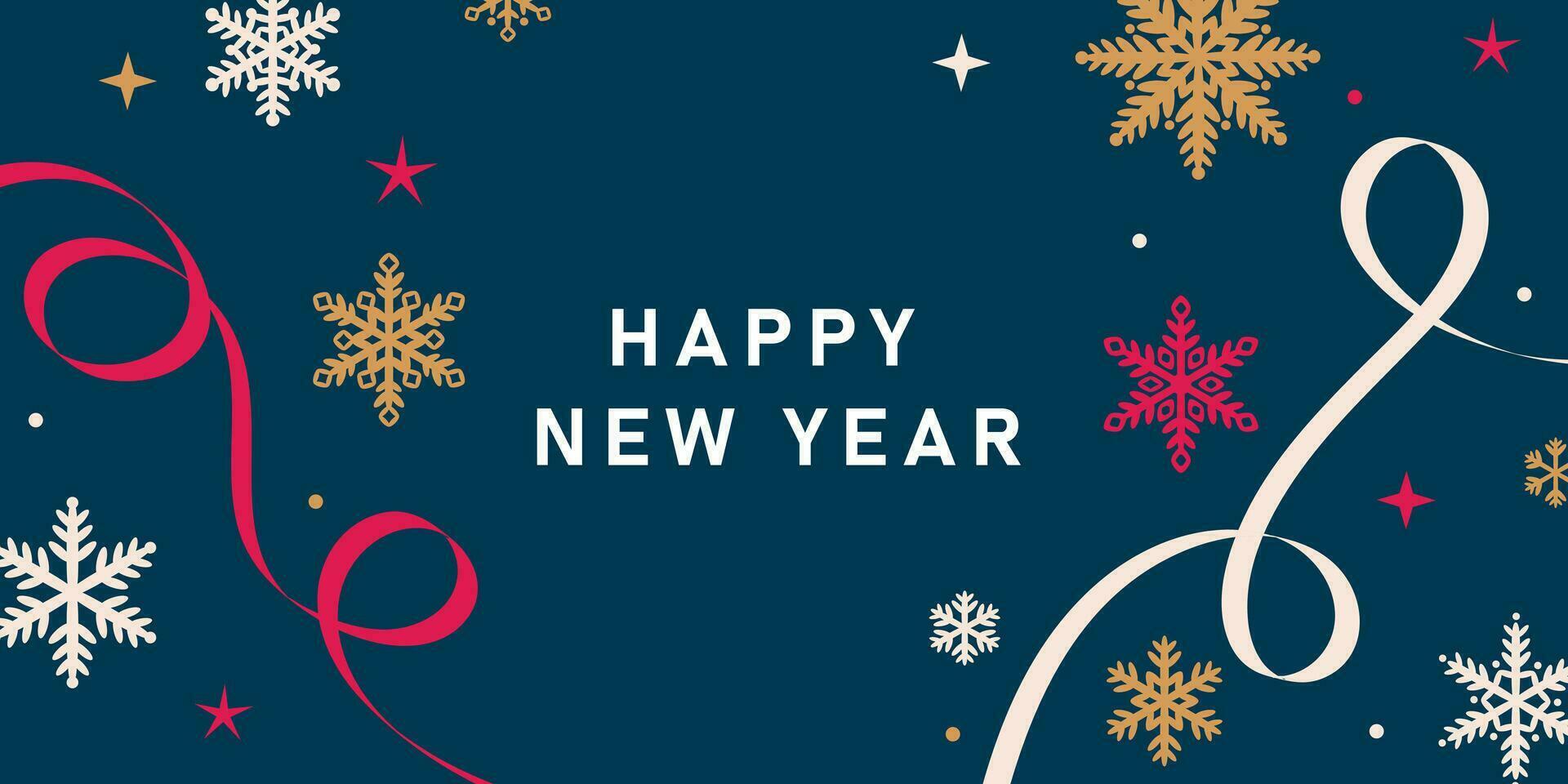 Lycklig ny år hälsning kort, vektor bakgrund för de vinter- högtider, festlig baner eller inbjudan design