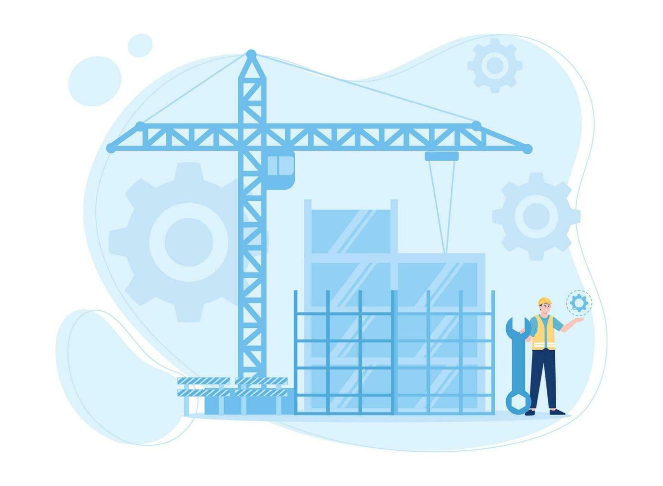 teknik och konstruktion begrepp platt illustration vektor