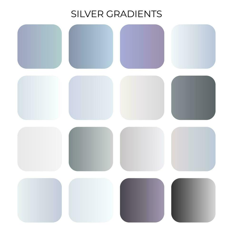 einstellen von Silber Gradient Farbe Palette vektor