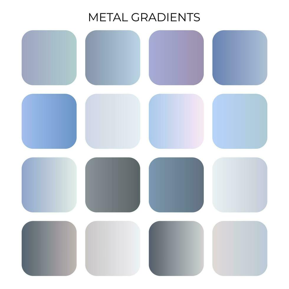 einstellen von Metall Gradient Farbe Palette vektor