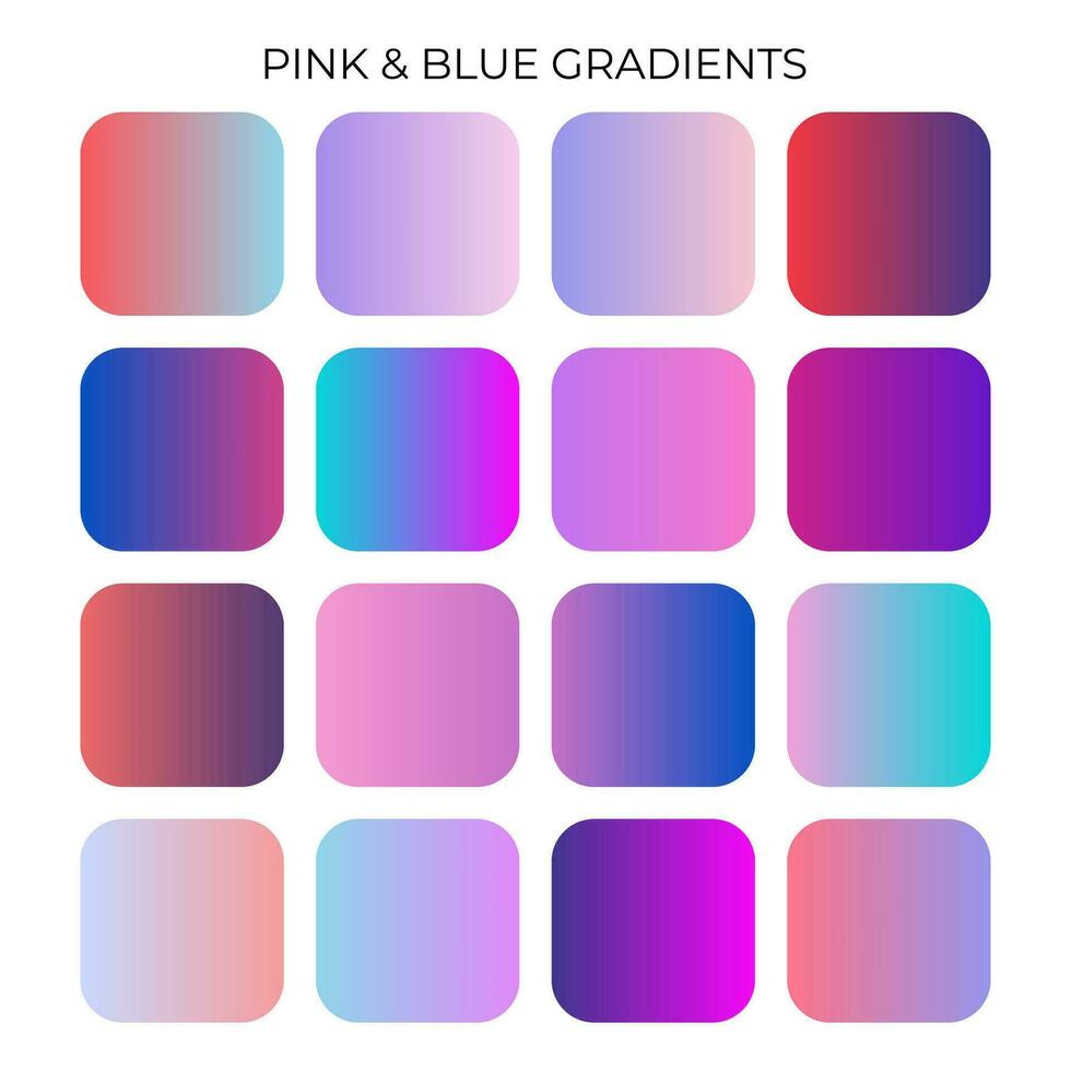 einstellen von Rosa und Blau Gradient Farbe Palette vektor