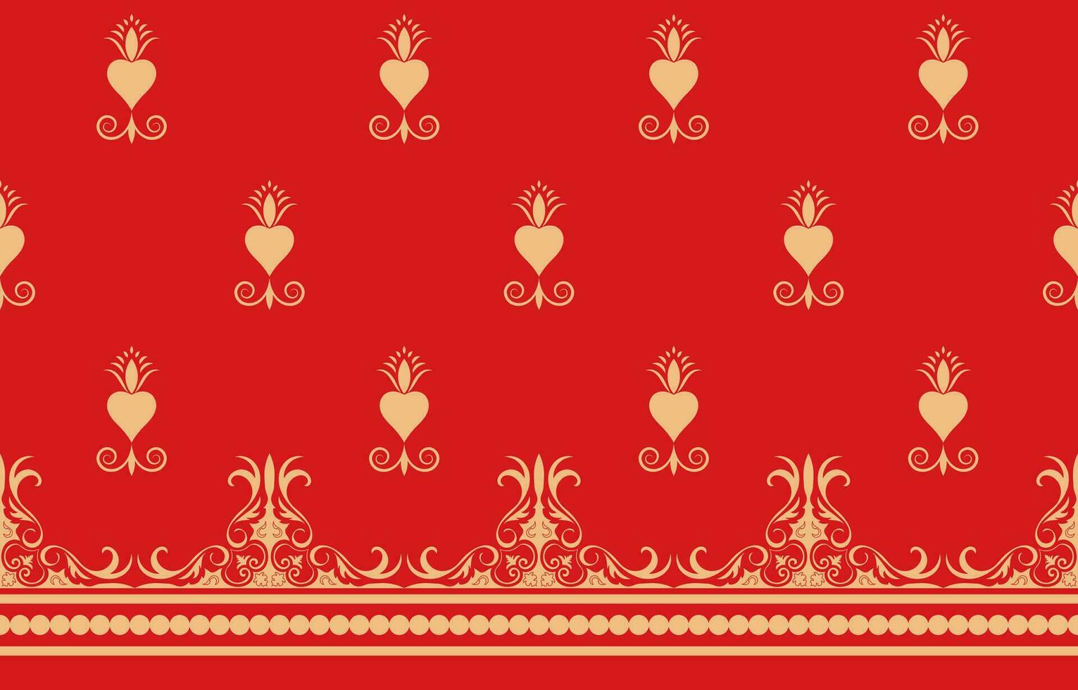 gyllene mönster röd bakgrund kinesisk ny år mönster för röd etnisk stam- klänning. vektor