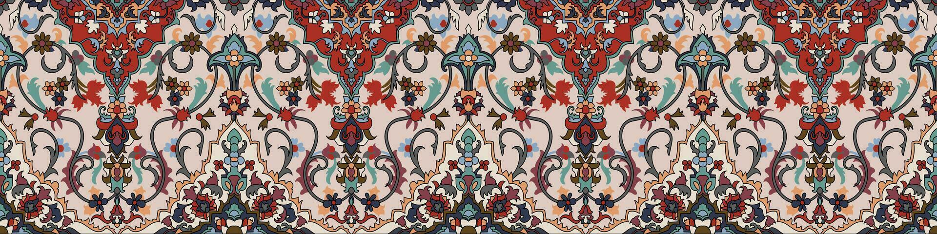 matta mönster textil- digital design motiv mönster dekor hand tillverkad konstverk ram gåva kort tapet kvinnor trasa främre tillbaka och duppata skriva ut element av barock prydnad paisley abstrakt gräns matta vektor