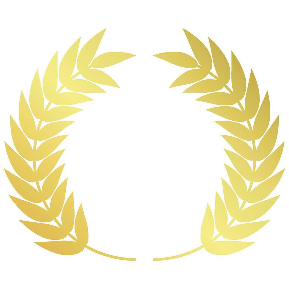 kreisförmig golden Blatt Geäst vergeben Rahmen Logo Design Luxus Gold Kranz vektor