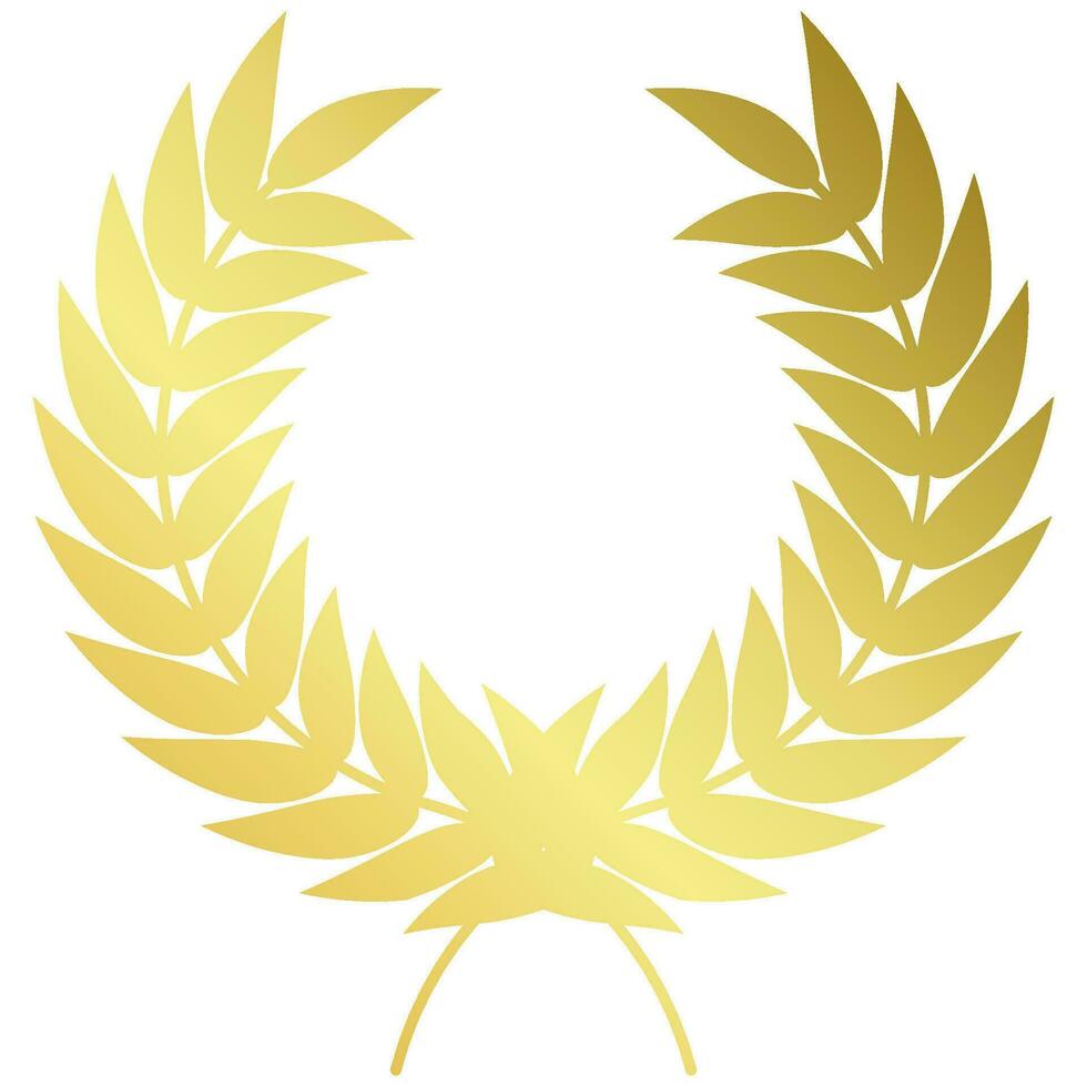 kreisförmig golden Blatt Geäst vergeben Rahmen Logo Design Luxus Gold Kranz vektor