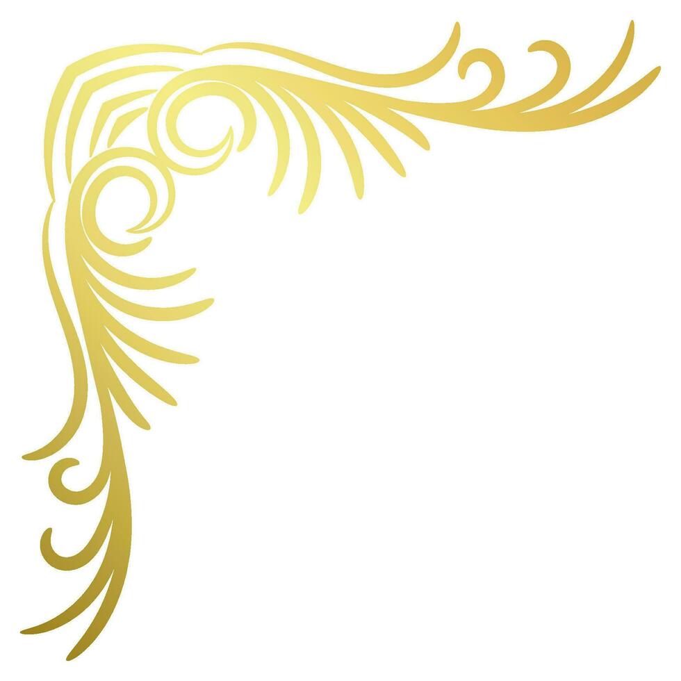 Gold Jahrgang Barock Ecke Ornament retro Muster Antiquität Stil Akanthus. dekorativ Design Element Filigran Kalligraphie. Sie können verwenden zum Hochzeit Dekoration von Gruß Karte und Laser- Schneiden. vektor