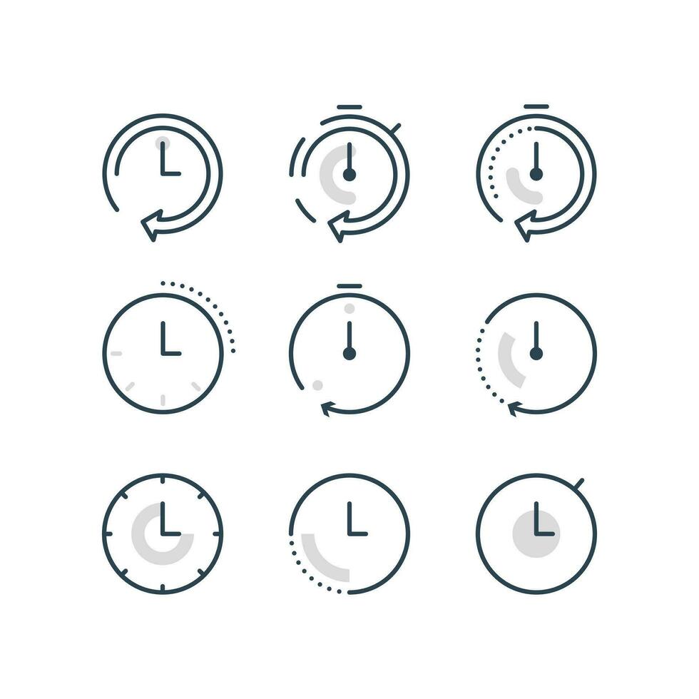 snabb tid logotyp, tid period begrepp, arbetssätt timmar, sluta Kolla på symbol, express och brådskande tjänster, deadline och fördröjning vektor