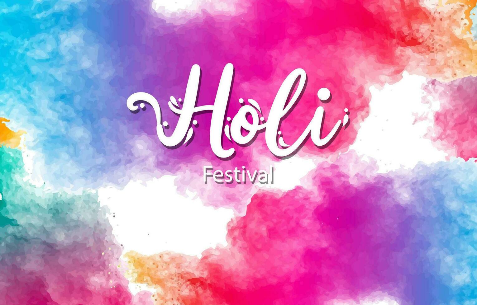 vattenfärg holi festival bakgrund vektor