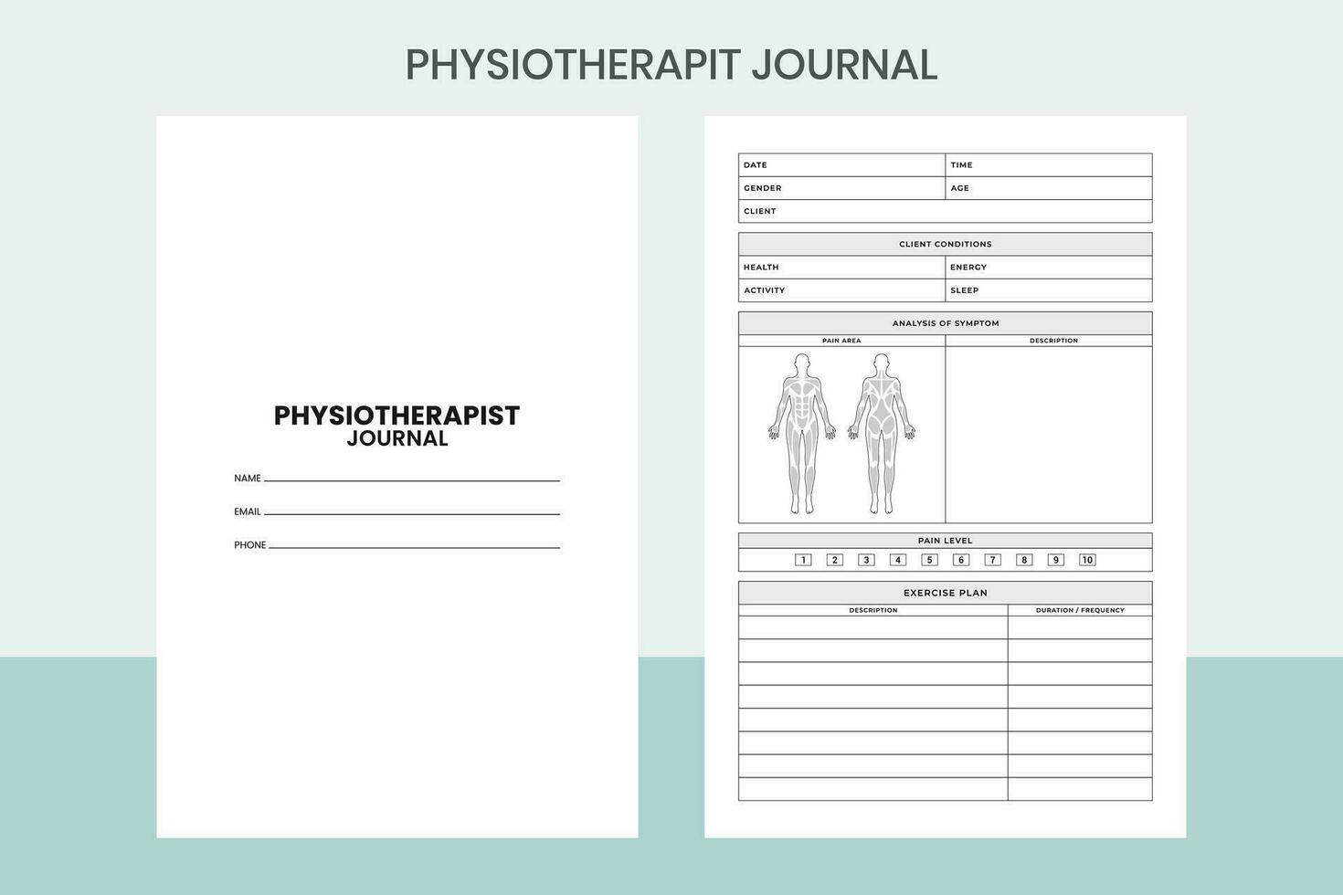 Physiotherapeut Tagebuch Profi Vorlage vektor