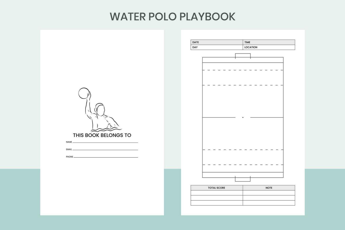 Wasser Polo Spielbuch Profi Vorlage vektor