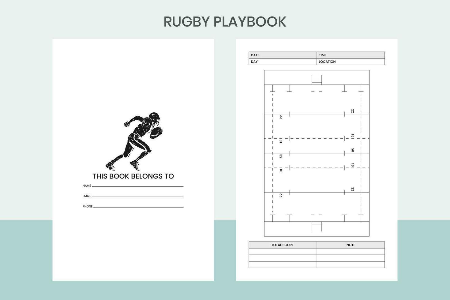 Rugby Spielbuch Profi Vorlage vektor