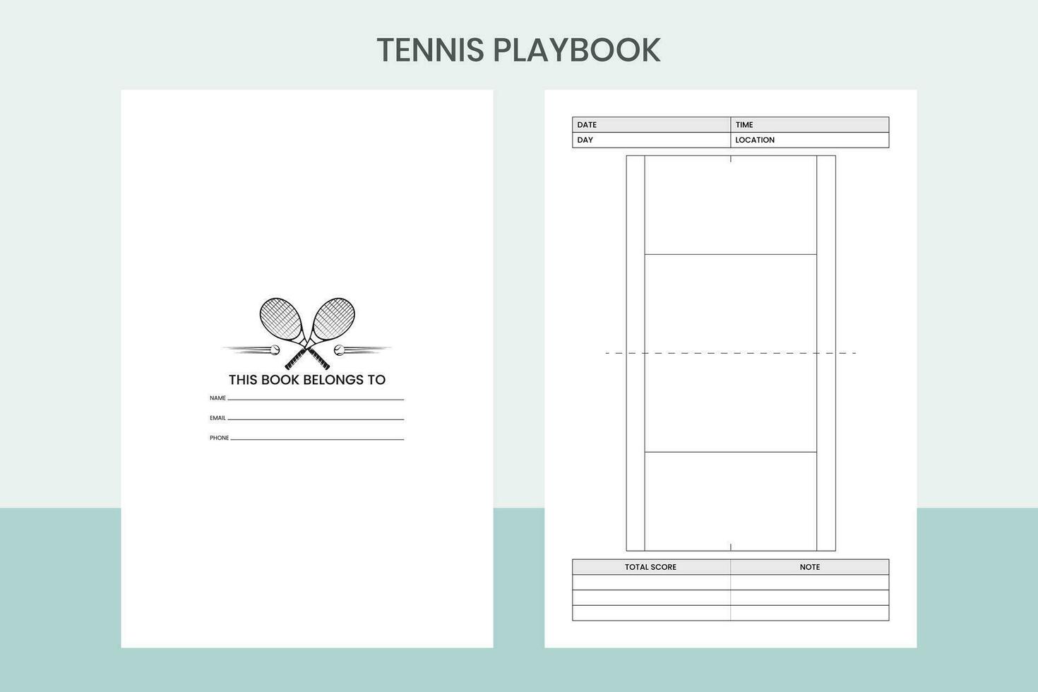 Tennis Spielbuch Profi Vorlage vektor
