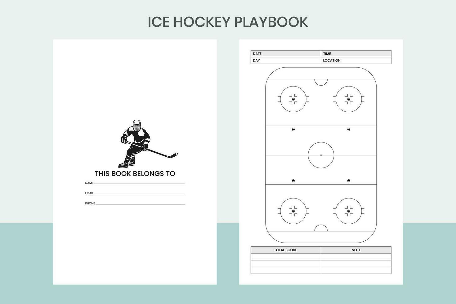 Eis Eishockey Spielbuch Profi Vorlage vektor