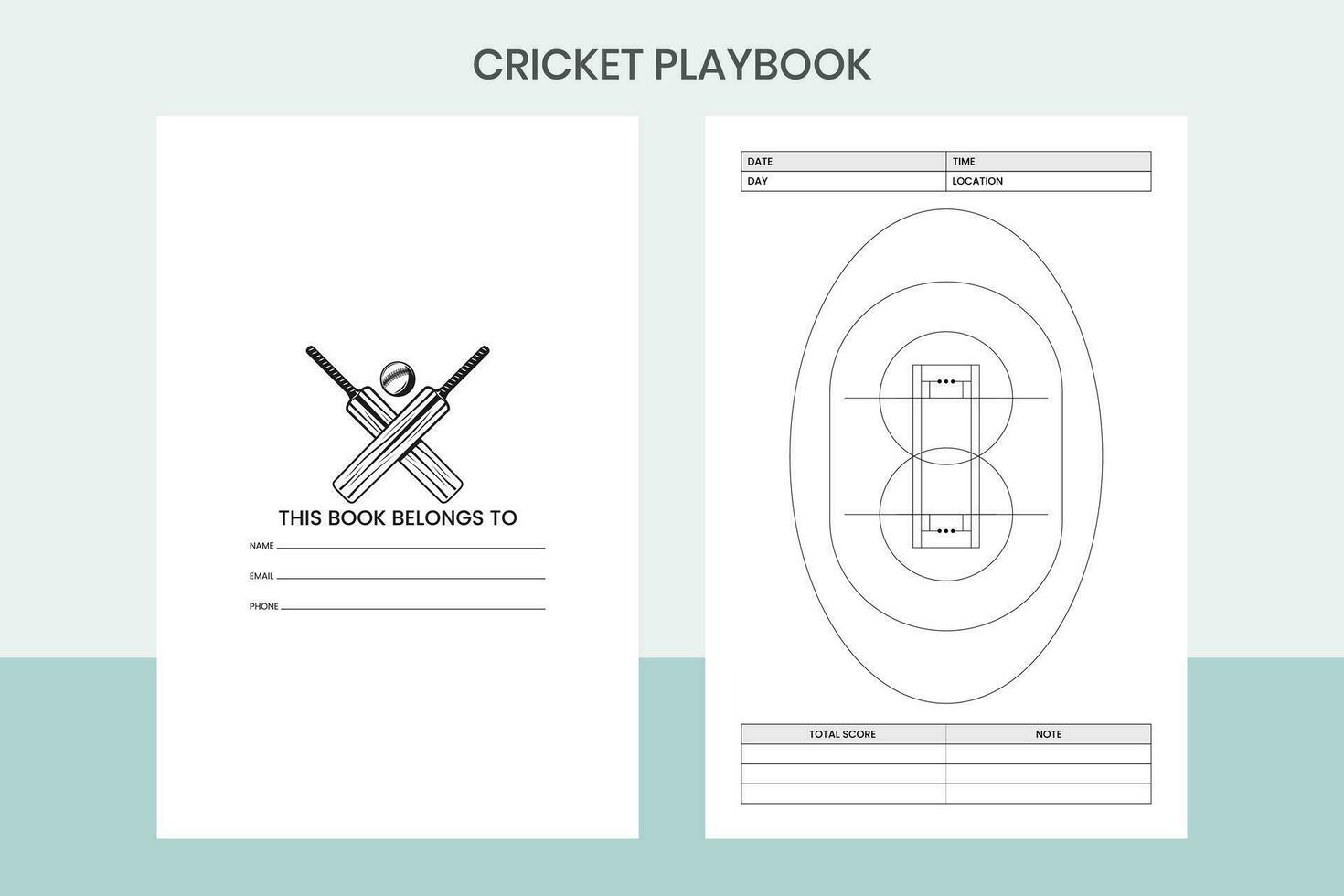 Kricket Spielbuch kostenlos Vorlage vektor