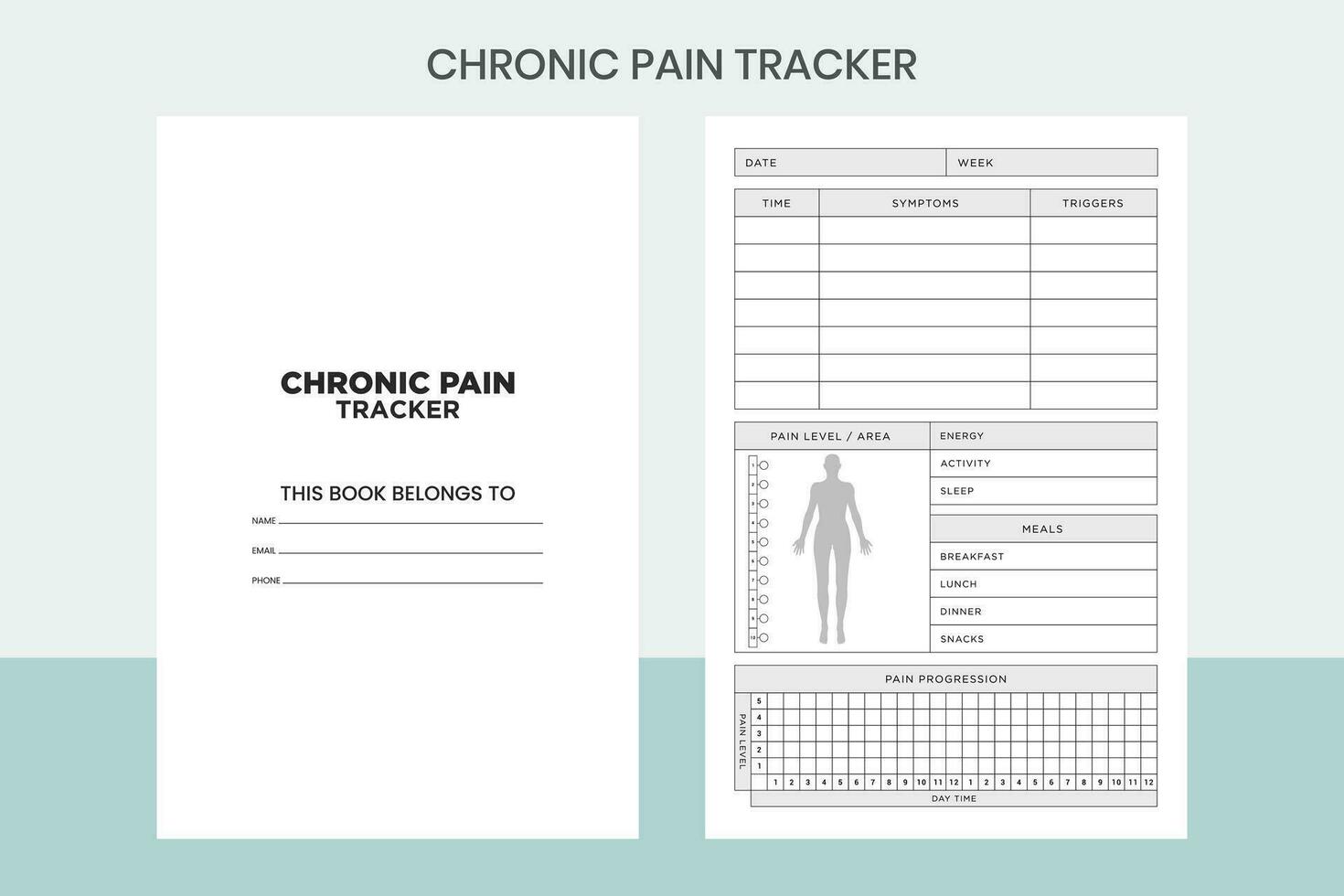 chronisch Schmerzen Tracker kostenlos Vorlage vektor