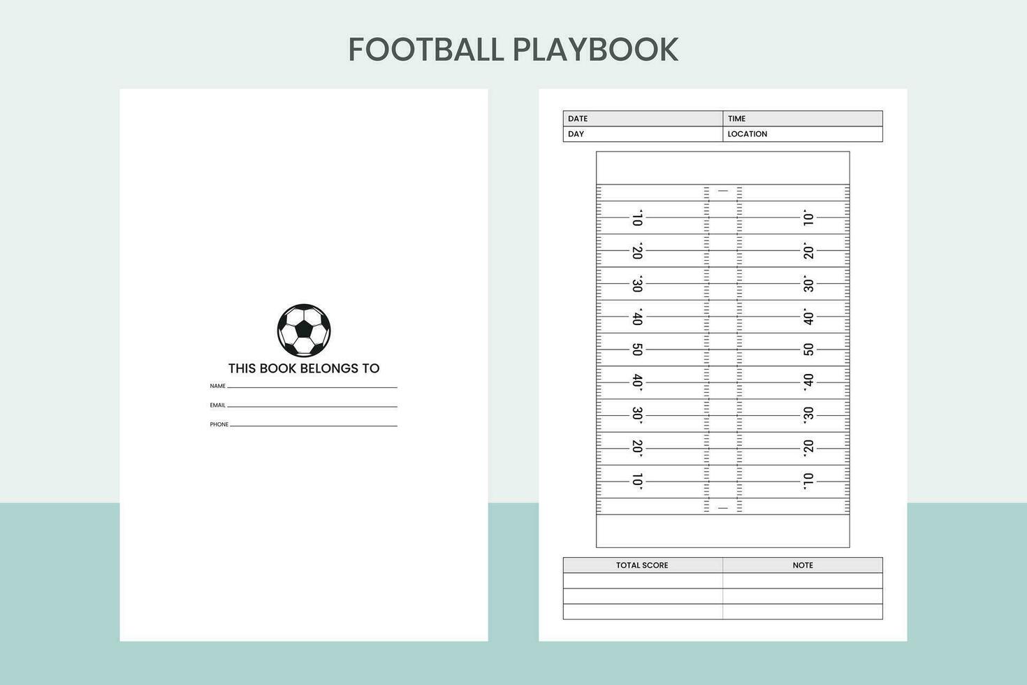 Fußball Spielbuch Profi Vorlage vektor