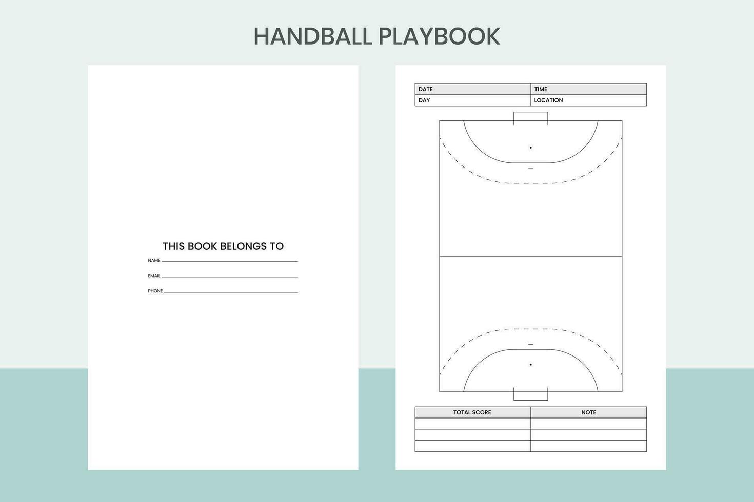 Handball Spielbuch Profi Vorlage vektor