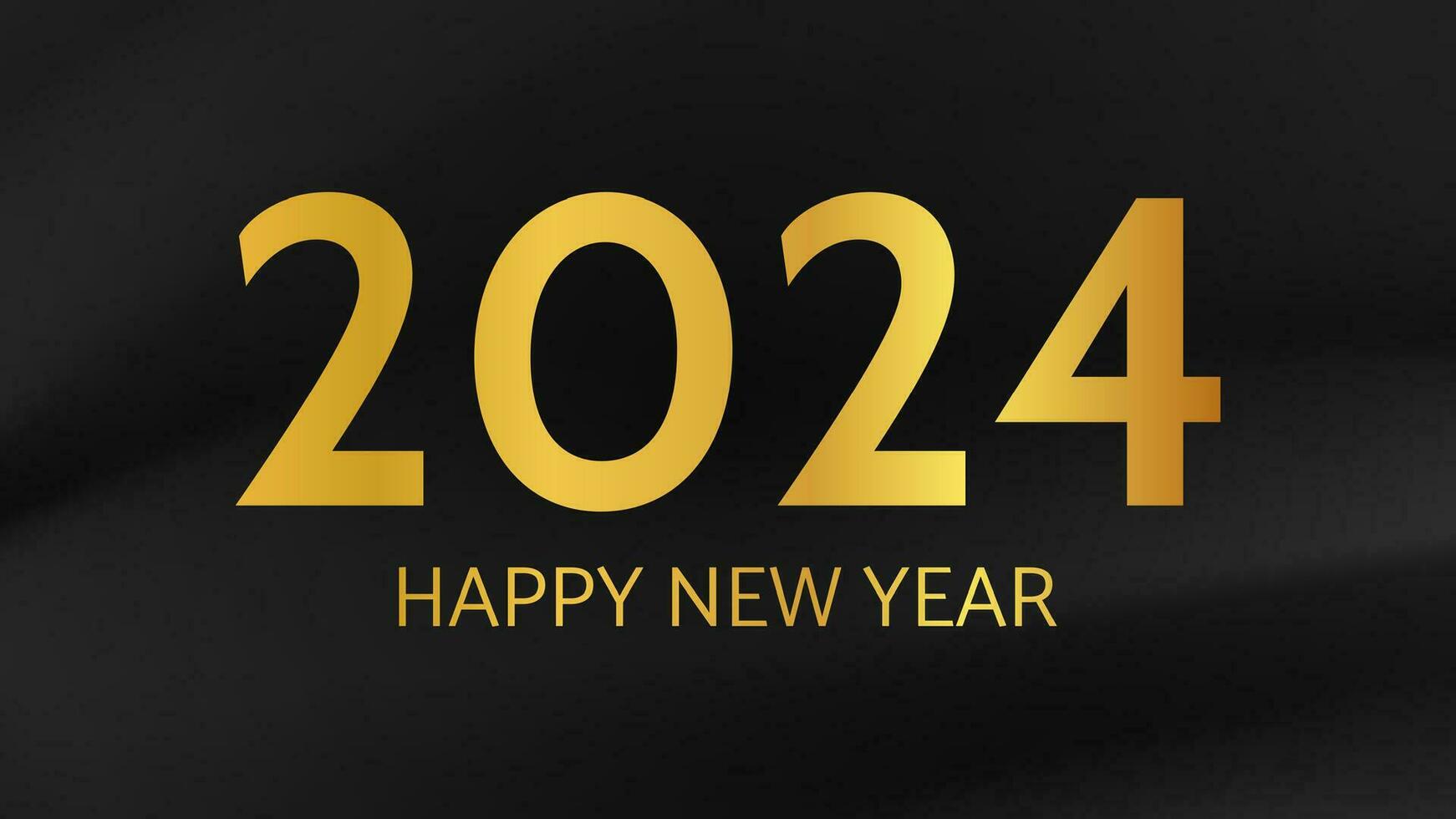 2024 glücklich Neu Jahr auf dunkel Seide Hintergrund vektor