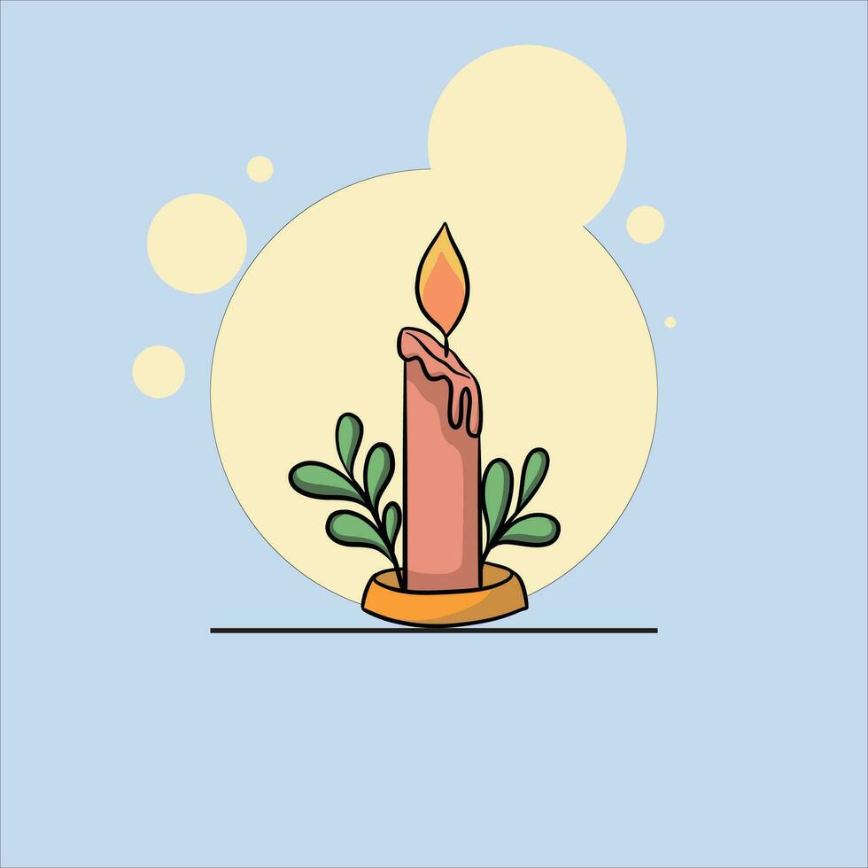 Kerzen Vektor Illustration. Wachs Kerze im eben Stil