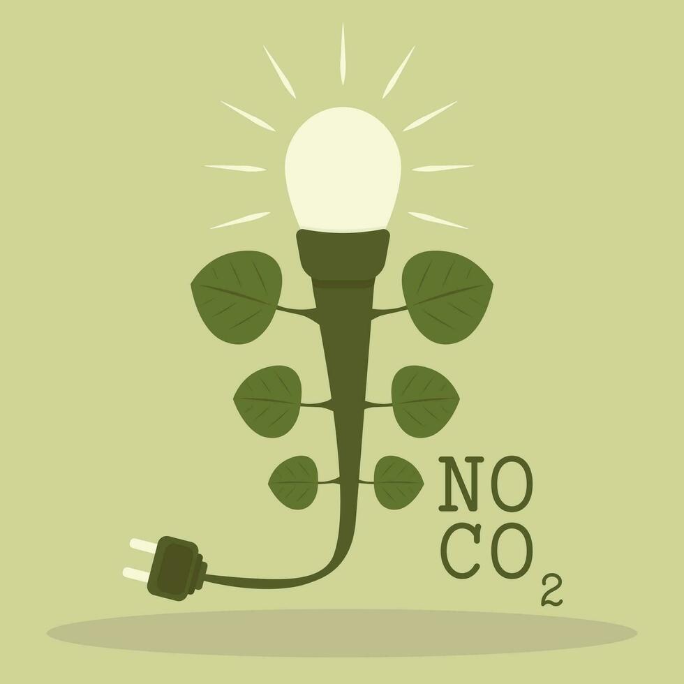 co2 neutral grön vektor ikon illustration. co2 neutral logotyp med grön naturlig blad