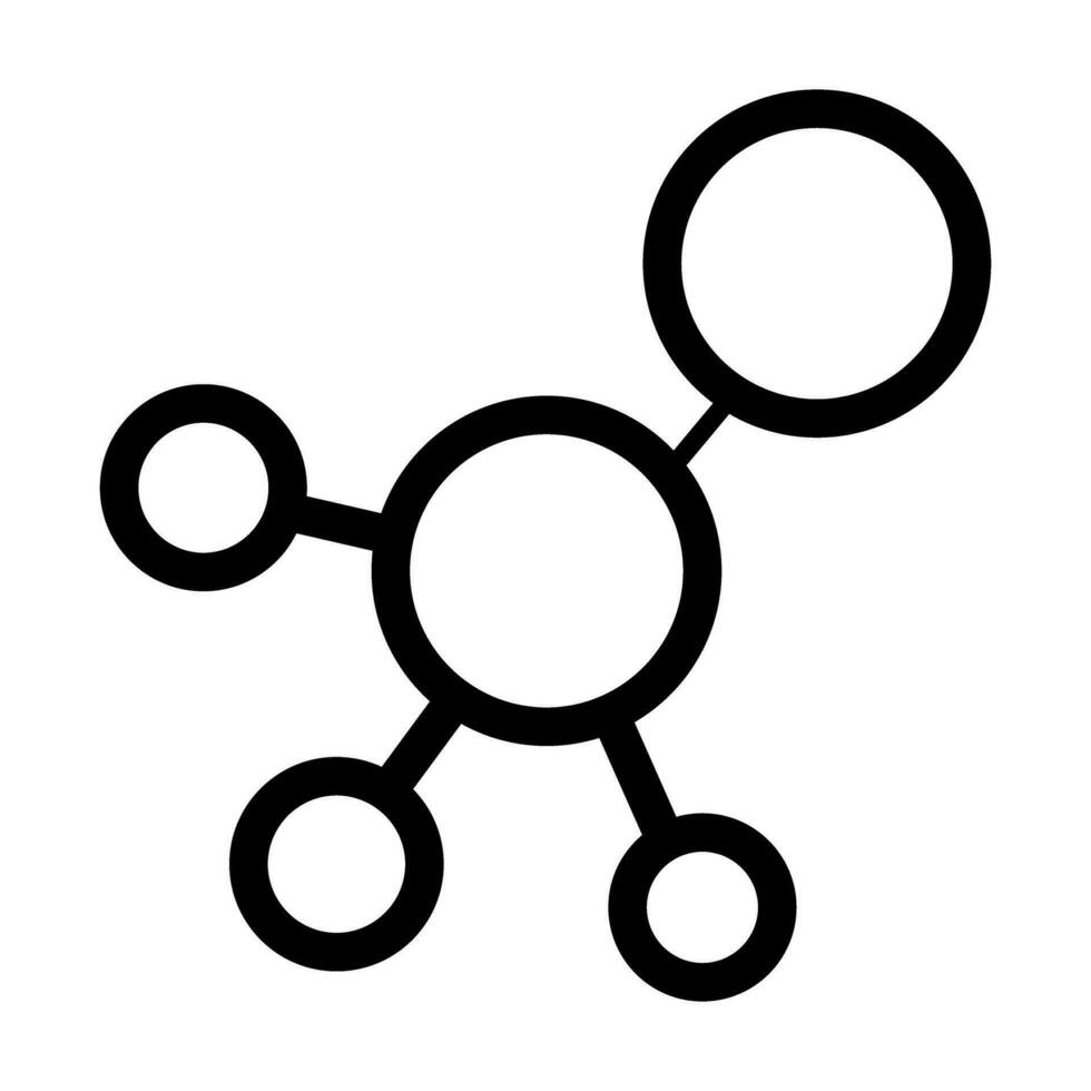 molekyl ikon vektor. kemi illustration tecken. vetenskaplig symbol. kemisk obligationer logotyp. vektor