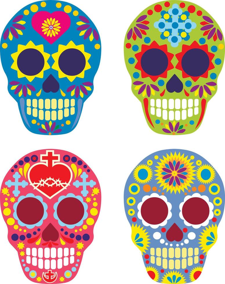 Heiliger Tod, Tag der Toten, mexikanischer Zuckerschädel, Grunge-Vintage-Design-T-Shirts vektor