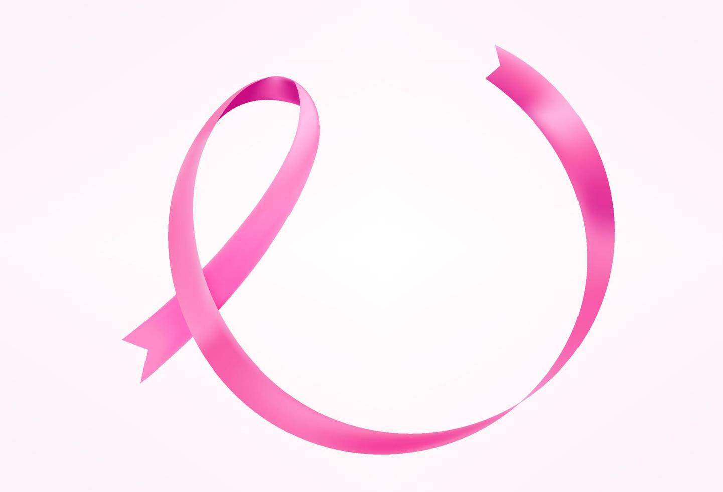 rosa Schleife isoliert auf weißem Hintergrund. Brustkrebssymbol vektor