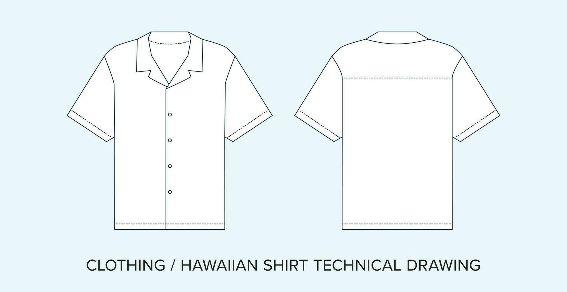 blommig skjorta, teknisk teckning, kläder plan för mode designers vektor