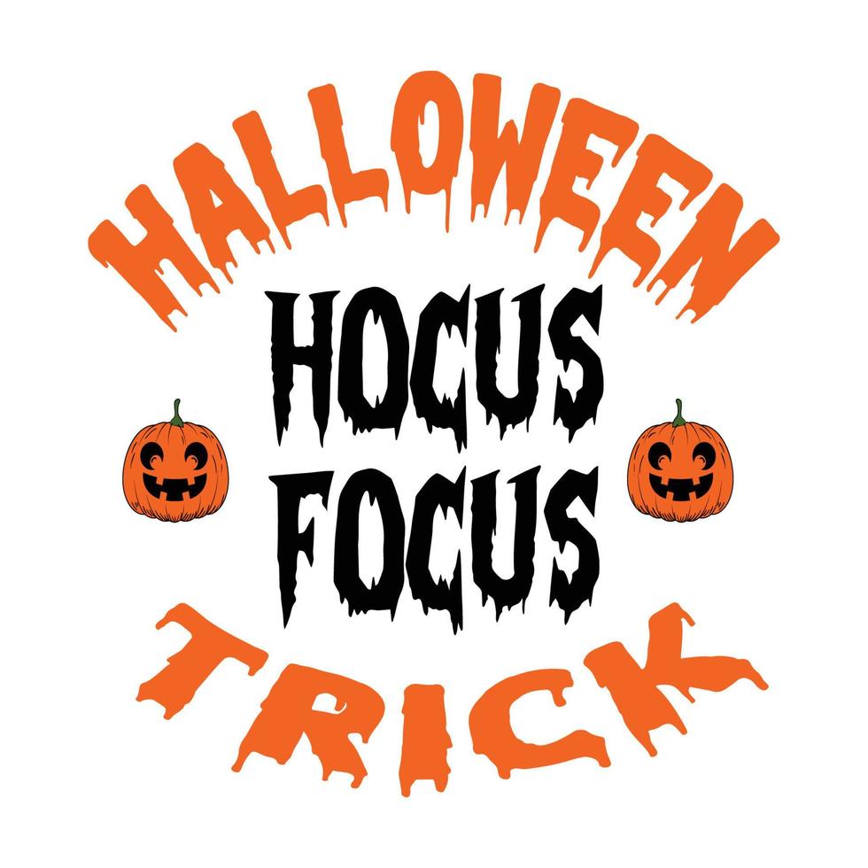 halloween, halloween hocus focus trick t-shirt tryck gratis vektor