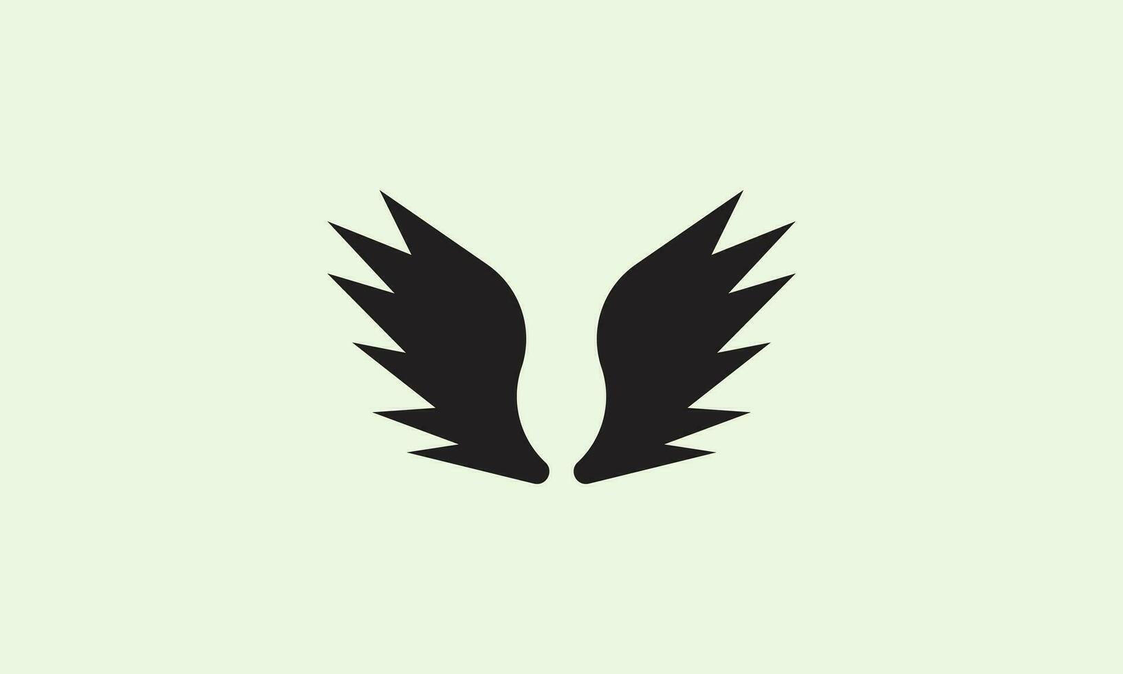 svart vingar vektor logotyp ikon. vinge bricka. svart vinge bricka. vektor illustration.