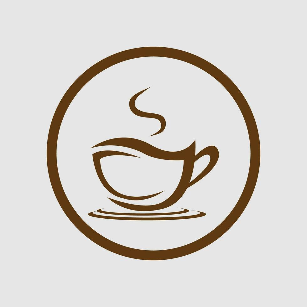 kaffe kopp logotyp vektor ikon illustration design