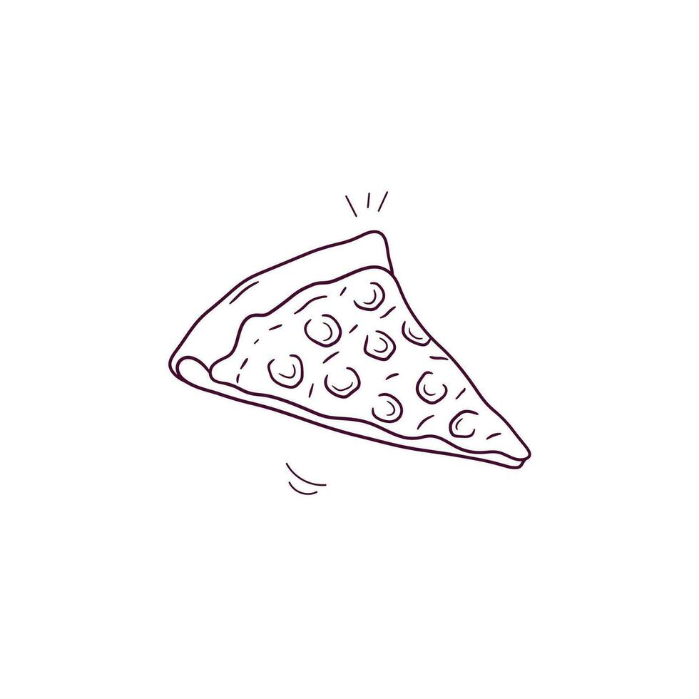 hand dragen illustration av skivad pizza ikon. klotter vektor skiss illustration