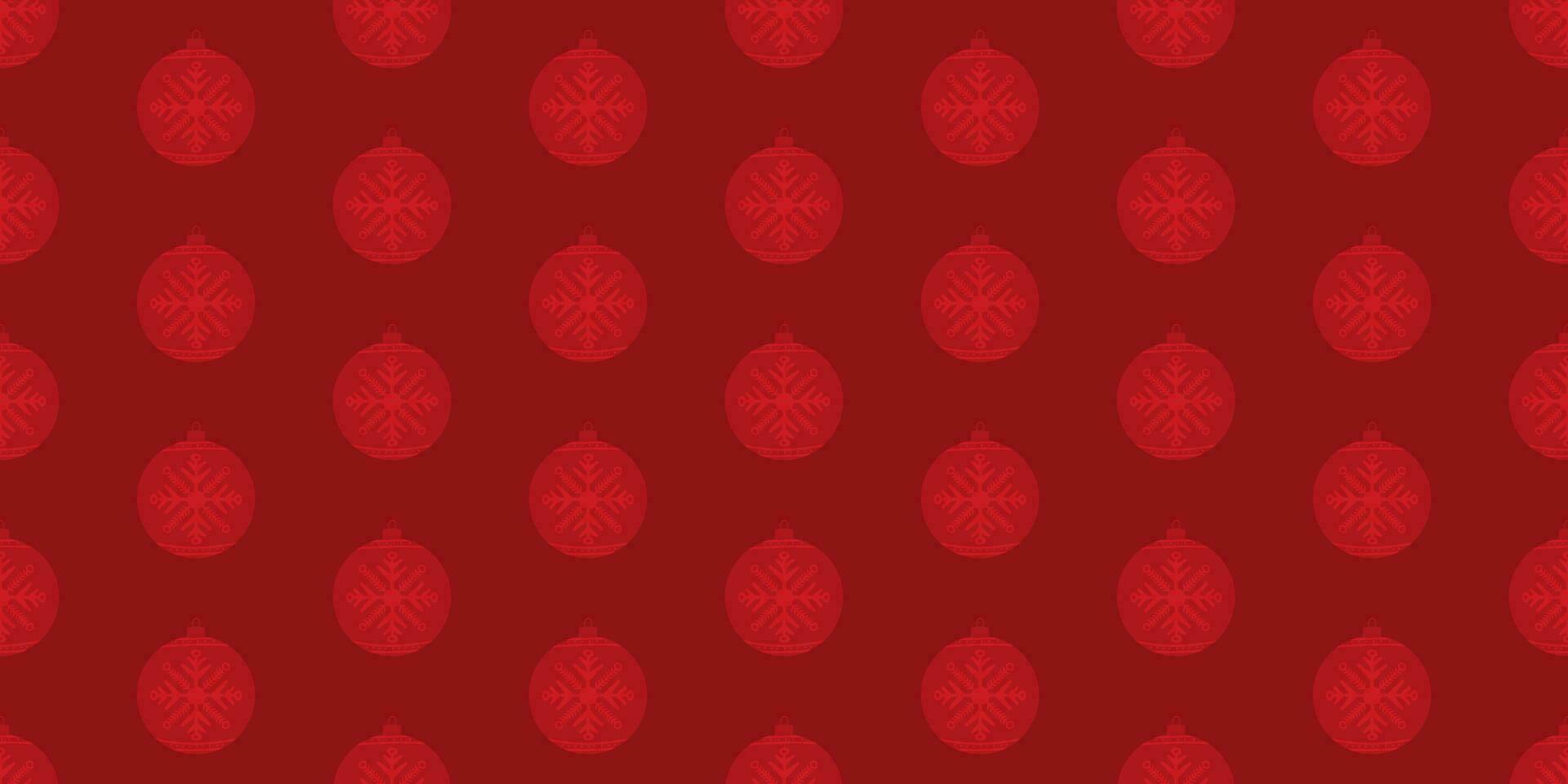sömlös jul och ny år mönster från jul bollar. röd bakgrund med vinter- Semester element. omslag papper mall för gåva lådor. vektor illustration.