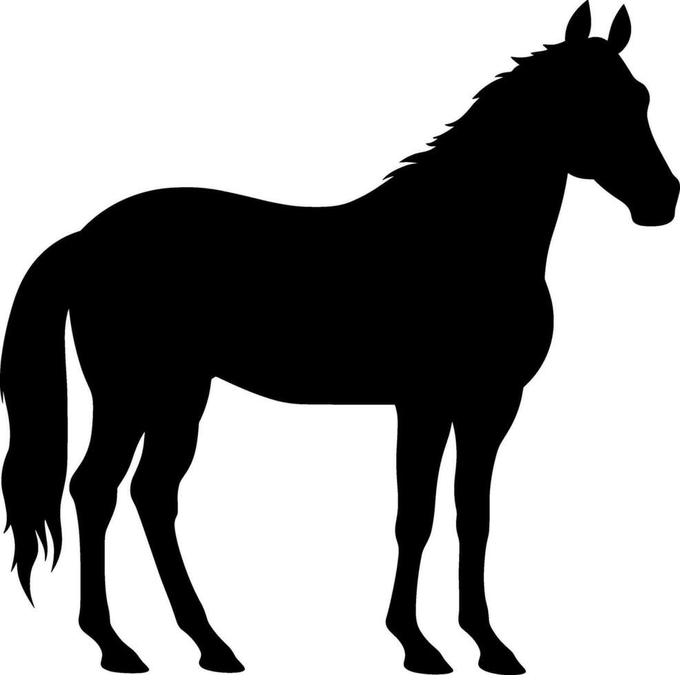svart silhuett av en häst. kropp silhuetter för designer. ai genererad illustration vektor