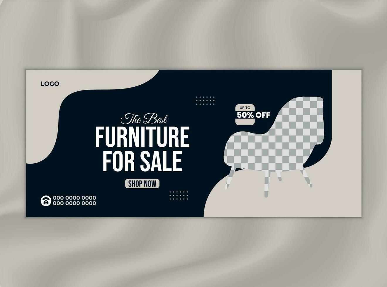 Sozial Medien Startseite Design Vorlage zum Möbel Verkauf vektor