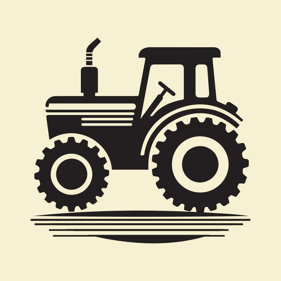 isolerat på vit traktor ikon vektor symbol linjär stil piktogram. illustration av en symbol eller logotyp