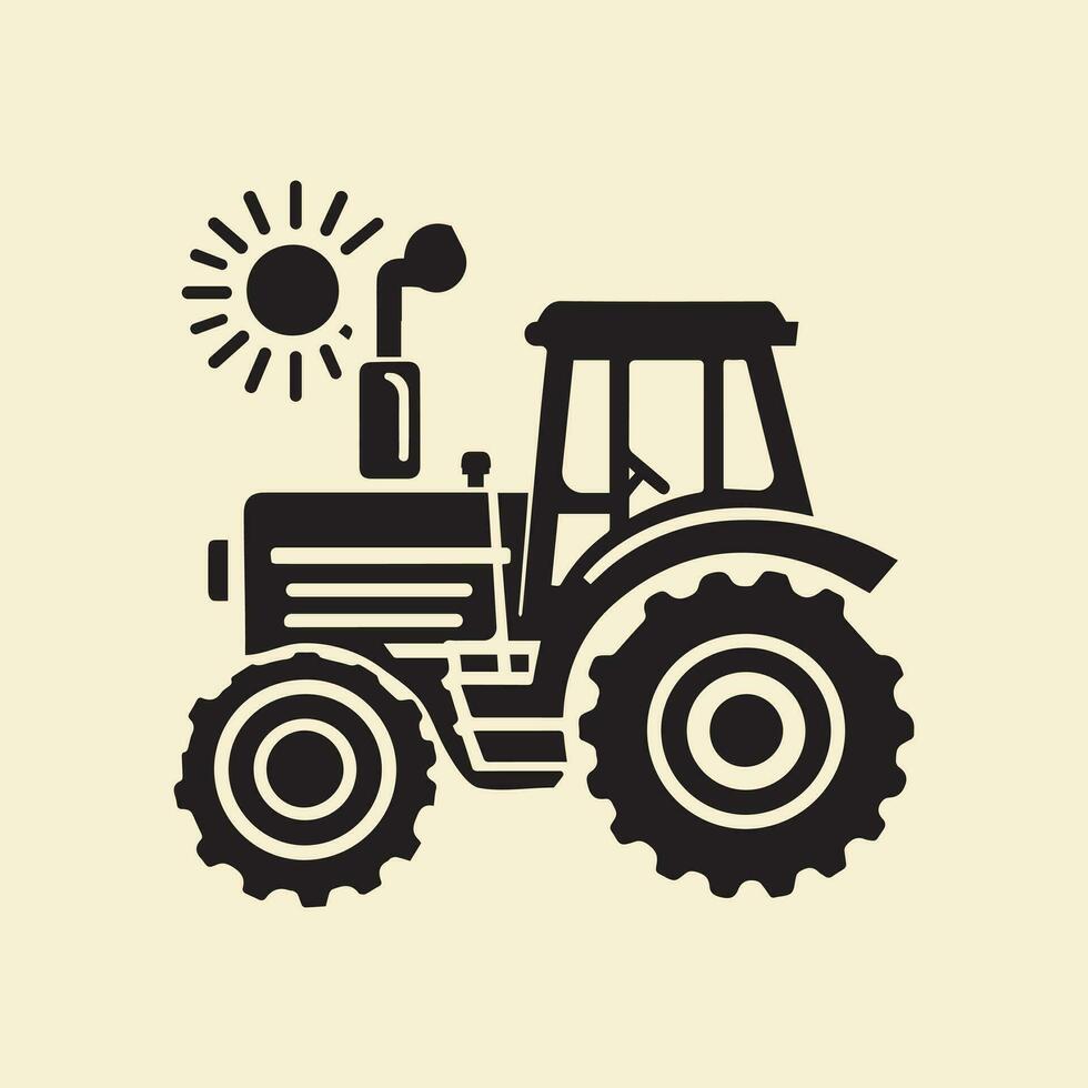 isolerat på vit traktor ikon vektor symbol linjär stil piktogram. illustration av en symbol eller logotyp