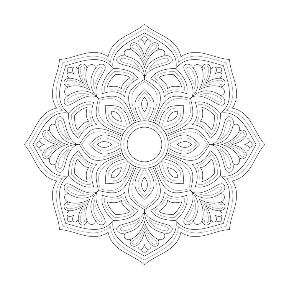 Färbung Buch leicht Mandala Design Seite Vektor Datei