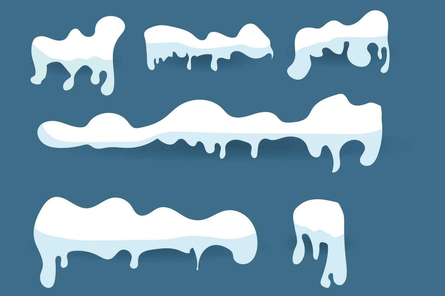 Sammlung von Schnee Eis Vektor. Winter Eis Design. Schnee und Eis. Weiß Blau Schnee Muster. Schnee Rahmen Dekoration isoliert auf Blau Hintergrund. Weihnachten, Neu Jahr Konzept vektor