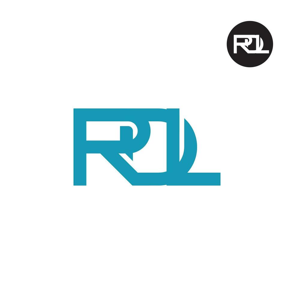brev rdl monogram logotyp design vektor