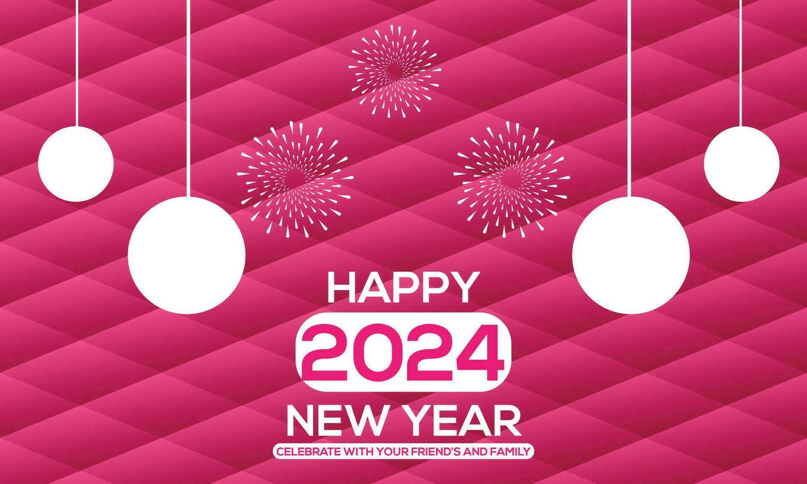 glücklich Neu Jahr 2024 Netz Banner vektor