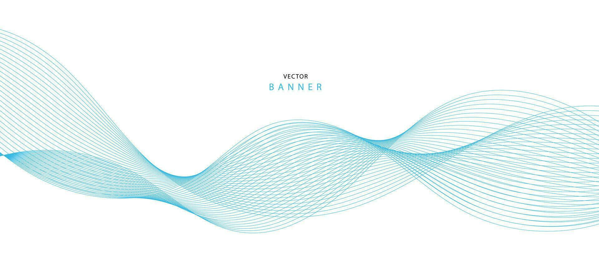 abstrakt Illustration von Vektor Banner. modern Vektor Banner Vorlage mit Blau wellig Linien